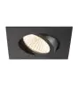 SLV New Tria 68 Spot Aluminium Black Square 8.3W 705lm 60D - 927 Extra Warm White | Cutout 68mm - Best Colour Rendering - Dimmable 
